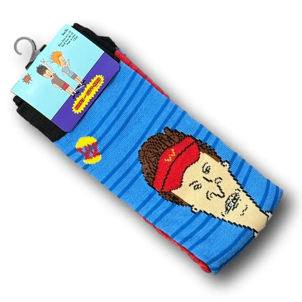 3/$20 Butthead Funny Novelty Crew Socks - NWT